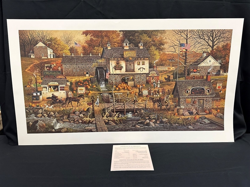 Charles Wysocki S/N Lithograph "Olde Bucks County" 1994