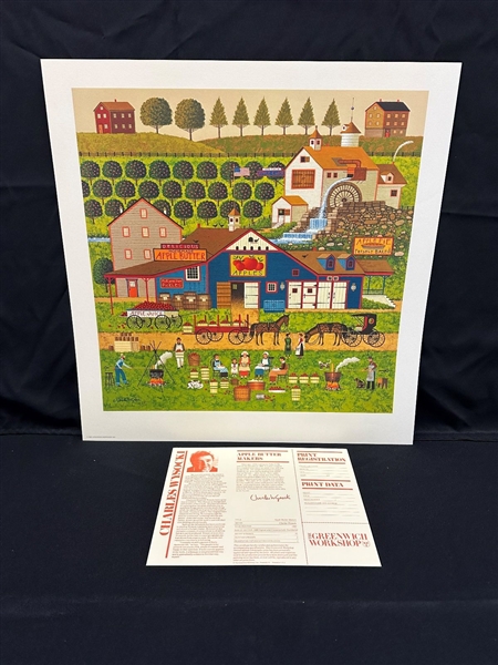 Charles Wysocki S/N Lithograph "Apple Butter Makers" 1983