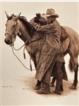 James Bama S/N Lithograph Bittin Up Rimrock Ranch 1988