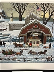 Charles Wysocki S/N Lithograph Twas the Twilight Before Christmas 1987