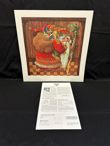 James Christensen S/N Lithograph "Olde World Santa" 1986