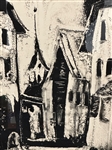 Dorothy Baka Village From Mind's Eye Monoprint