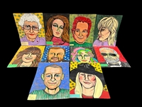 (10) Dorothy Baka Caricature Paintings on Paper