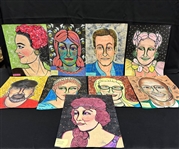 (9) Dorothy Baka Caricature Paintings on Paper