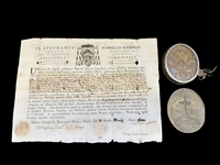 Reliquary, Relics Theca and 1801 Parchment Document: Holy Cross, Mary, Joseph, Peter, Paul, King Louis IX, Many Others