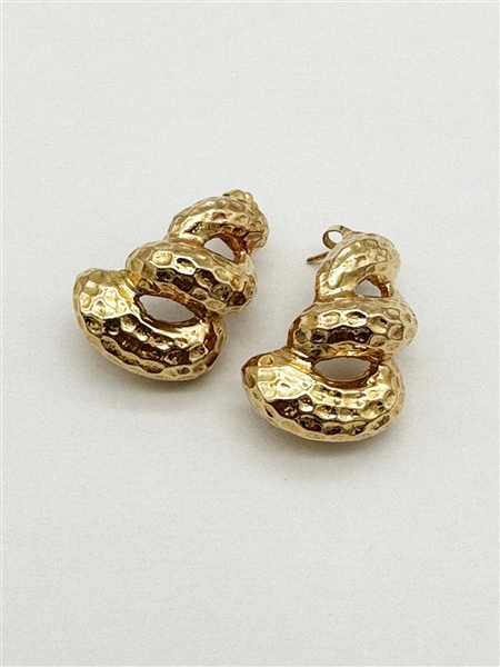 14k Gold Chunky Earrings 