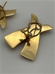 14k Gold Earrings X Shape Modern 