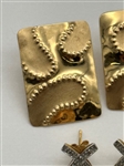 (2) Pairs 14k Gold Earrings: Black Onyx Drops, Hand Hammered Rectangles