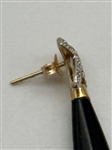(2) Pairs 14k Gold Earrings: Black Onyx Drops, Hand Hammered Rectangles