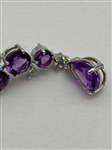 14k White Gold Amethyst and Diamond Drop Earrings