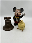 (3) Still Banks: Mickey Mouse, Bank Bell, Chick