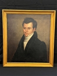 Oil on Canvas Folk Art Painting of a Gentleman
