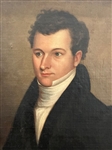 Oil on Canvas Folk Art Painting of a Gentleman