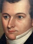 Oil on Canvas Folk Art Painting of a Gentleman