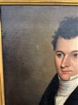 Oil on Canvas Folk Art Painting of a Gentleman