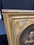 Oil Painting on Canvas Large Portrait of a Woman Signed Pine 1873