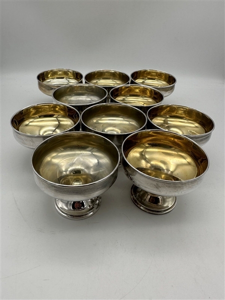 (10) Sterling Silver Alvin Sherbet Cups