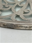 Scrolled Sterling Silver Glass Reticulated Tray