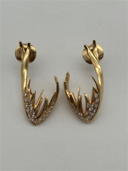 14k Gold Pave Set Diamond Custom Earrings