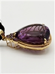 14k Gold Pear Shaped 1.5 Amethyst Pendant