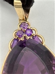 14k Gold Pear Shaped 1.5 Amethyst Pendant