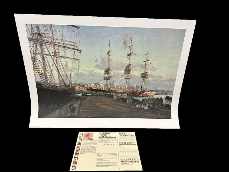 Christopher Blossom Lithograph "Allerton on the River"