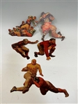 (5) Vintage Rare Cardboard Cut Outs of Football Players