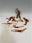 (7) Vintage Rare Cardboard Cut Outs of Swimming, Wrestling, Umpire Sports Players