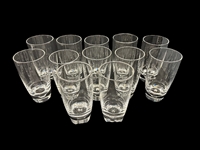 (12) Steuben Glass Water Flat Tumblers in Original Fitted Box With Bags