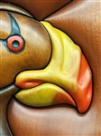 Doug Hudson Rare Hand Carved Sculptured Wood Mural Puffin 1985