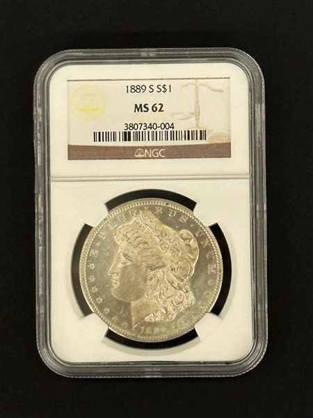 1889-S Morgan Silver Dollar NGC MS 62