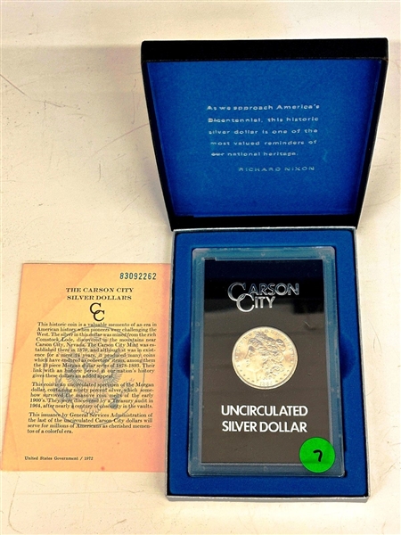 1884-CC Carson City Uncirculated Morgan Silver Dollar GSA