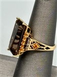 14k Large Citrine and Diamond Ring