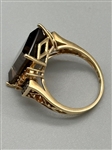 14k Large Citrine and Diamond Ring