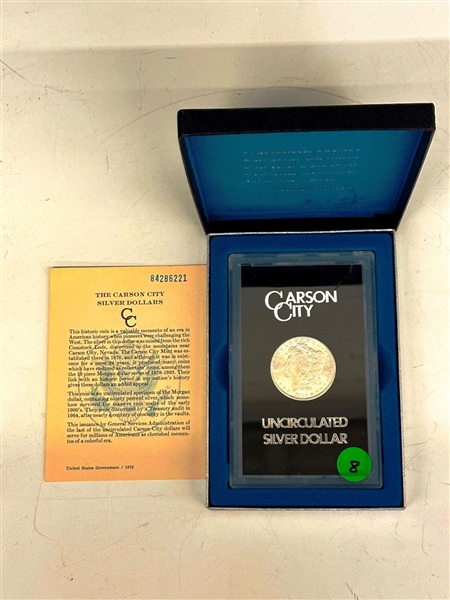 1884-CC Carson City Uncirculated Morgan Silver Dollar GSA