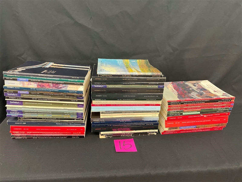 (68) American Paintings, Drawings and Sculptures, Important Americana Auction Catalogs Sothebys and Christies