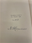D.H. Lawrence Lady Chatterley's Lover Private Printing 1928