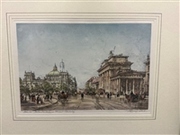 Wolfgang Tritt Hand Tinted Etching Matted and Framed Berlin Brandenburg Gate