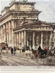 Wolfgang Tritt Hand Tinted Etching Matted and Framed Berlin Brandenburg Gate