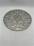 Scrolled Sterling Silver Glass Reticulated Tray