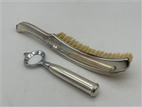 Sterling Silver Bottle Opener and German Silver Brush