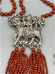 (2) Silver Alloy Amulet Necklaces Camel and Chinese Deity