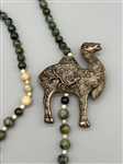 (2) Silver Alloy Amulet Necklaces Camel and Chinese Deity
