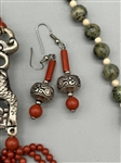 (2) Silver Alloy Amulet Necklaces Camel and Chinese Deity