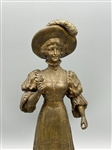 Victorian Bronze Woman on Marble Base