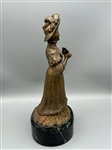 Victorian Bronze Woman on Marble Base