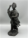 19th Century Japanese Meiji Period Bronze Woman