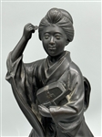 19th Century Japanese Meiji Period Bronze Woman