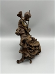 Continental Cherub Bronze on Shell Figural Inkwell