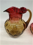 (4) Pieces of Early Amberina Glass